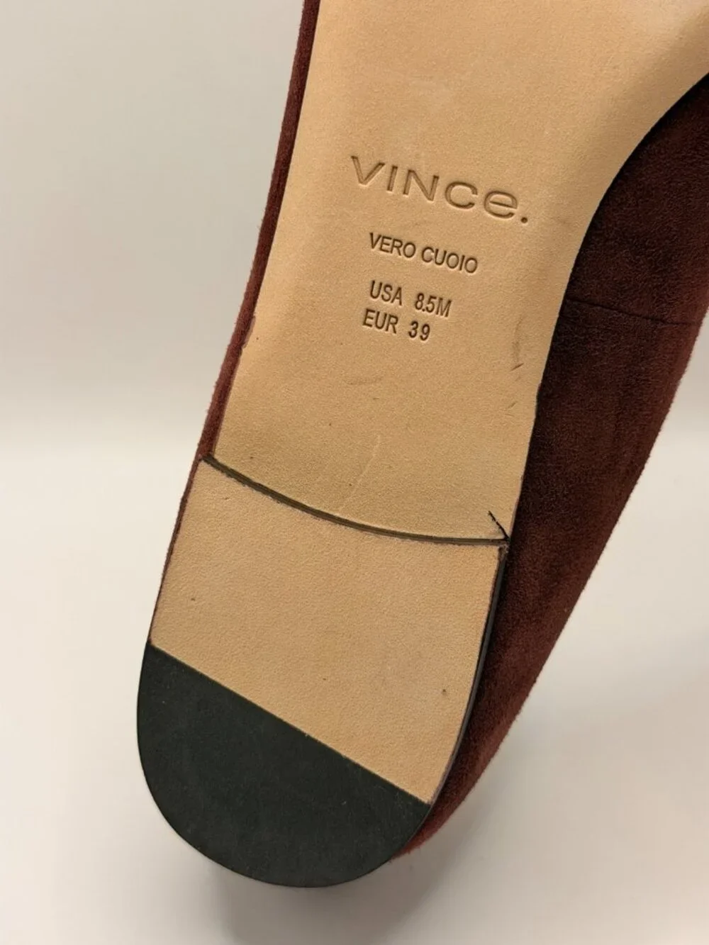 Vince Women Brodi  Burgundy Leather Flat Sz 8.5 M